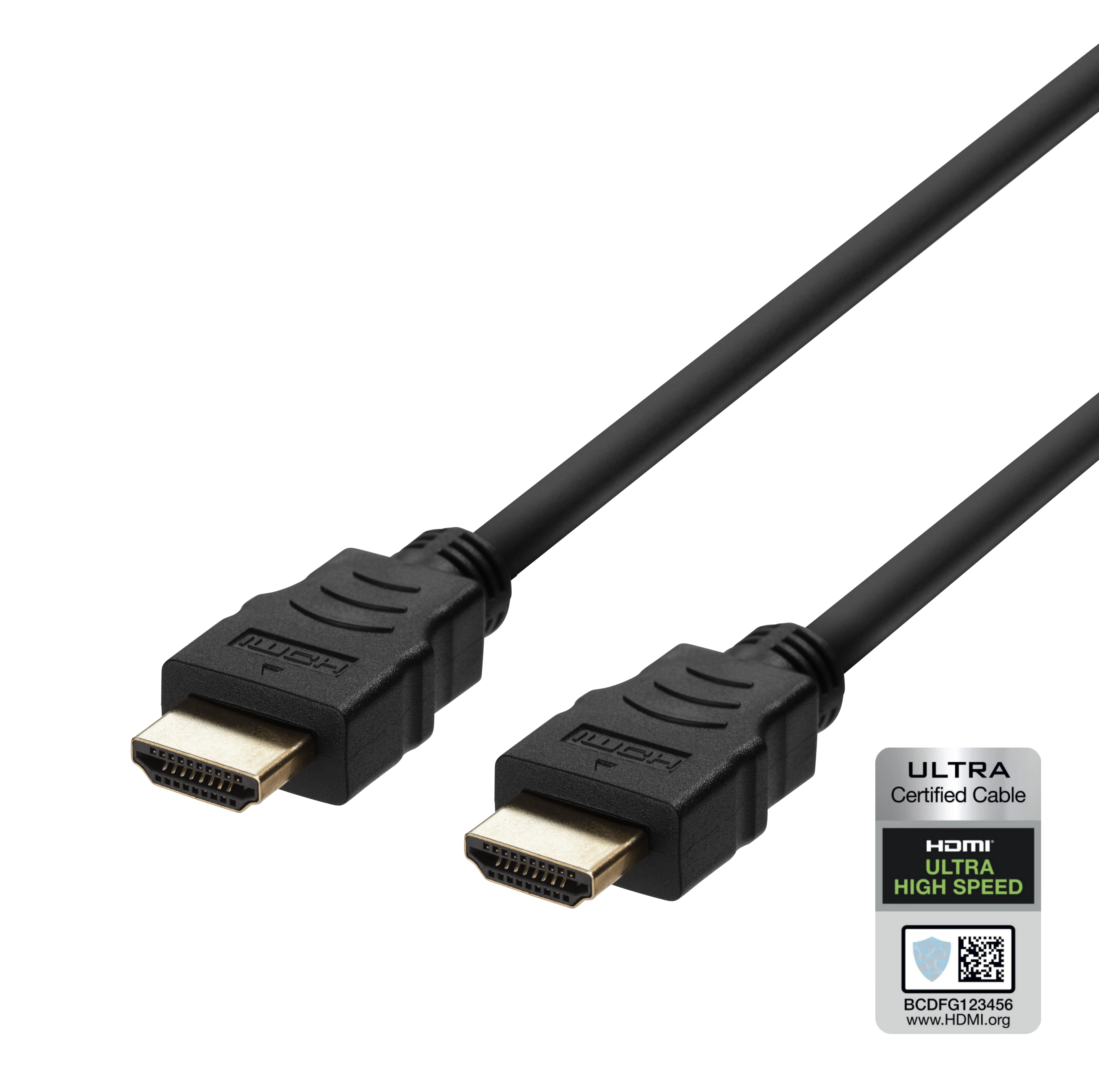 DELTACO ULTRA High Speed HDMI 2.1 -cable, 48Gbps, 2m, eARC, QMS, 8K 60Hz, 4K 120Hz, black