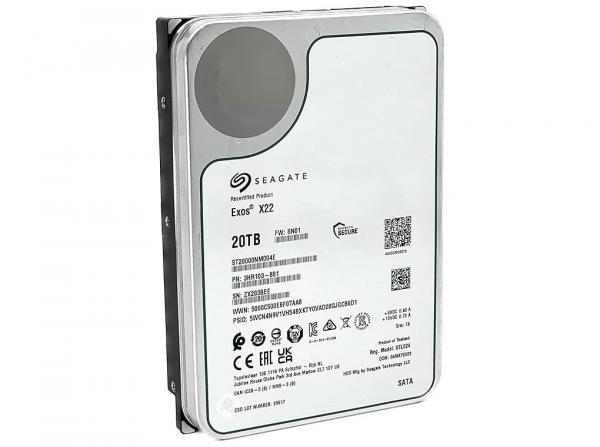 Seagate Exos X22 Harddisk ST20000NM004E 20TB 3.5 Serial Attached SCSI 2 7200rpm