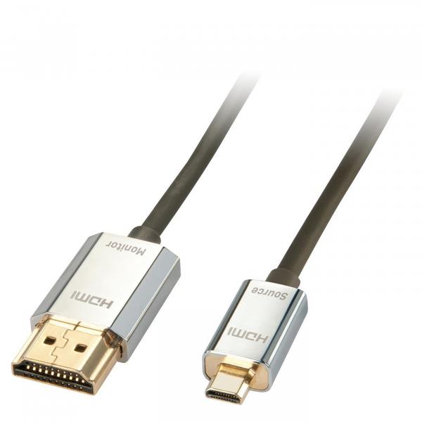 Lindy 3m CROMO Slim Active High Speed Micro HDMI to HDMI 2.0 A/D Cable with Ethernet and 4K support