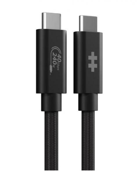 Hyper 1.2m, USB-C, 40Gbps, PD 3.1 240W, 8K@60Hz ja 4K@144Hz, musta, 4mm, 60g
