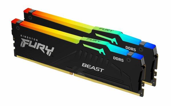 Kingston FURY Beast 128GB DIMM RGB 5600MT/s, DDR5, CL40 Kit of 2
