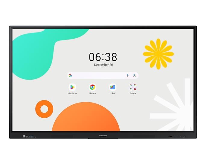 SAMSUNG WAF EBOARD WA65F, 65", ANDROID 14 (OCTACORE, 8GB RAM, 64GB STORAGE), UHD, IR TOUCH, 2XHDMI, USB-C PD (65W), VIDEO OUT HDMI, USB 4(2X2.0,2X3.0), AUDIO IN/OUT/SPDIF, RS232 IN, ETHERNET 1GBIT RJ45 IN, WIFI 5, OPS SLOT, 2X15W SPEAKERS, VESA 600X400, B