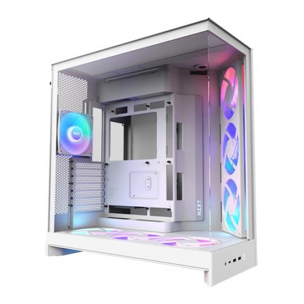 NZXT H9 Flow RGB+ (2025) - All White Dual-Chamber Mid-Tower Case