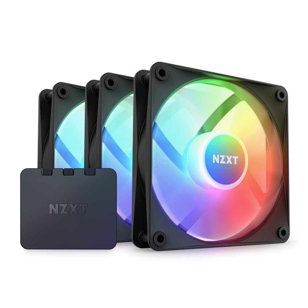 NZXT F120 RGB Core Fan 120mm - Triple Pack Black with Controller