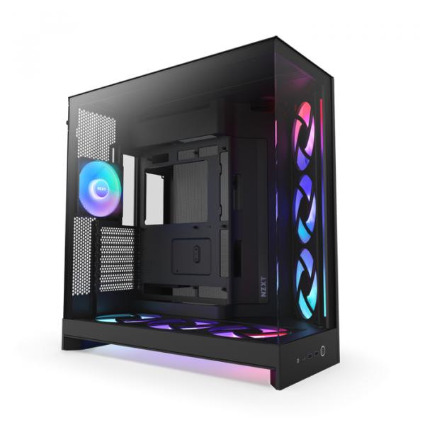 NZXT H9 Flow RGB+ (2025) - All Black Dual-Chamber Mid-Tower Case