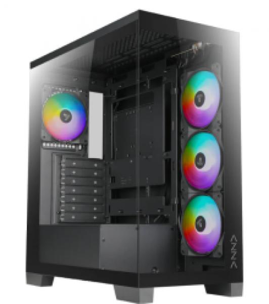 AZZA Cove ATX RGB  Ei virtalähdettä Musta