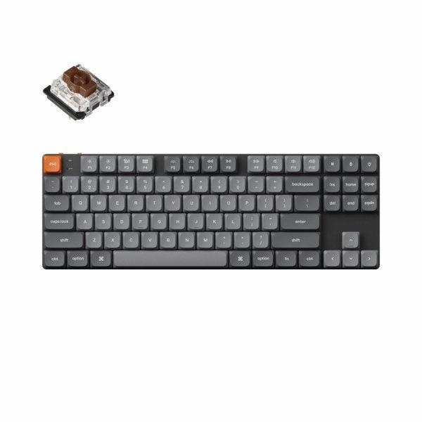 Keychron K1 MAX Wireless Tri-Mode Hot Swap QMK/VIA Gateron Low Profile Brown/Double-shot PBT