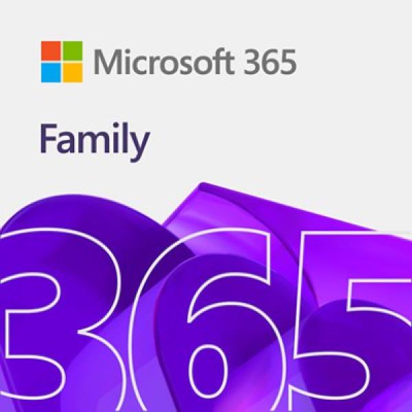 Microsoft 365 Family - Lisenssitilaus (1 vuosi) - jopa 6 käyttäjää, jopa 5 laitetta - ESD - Win, Mac - Kaikki kielet