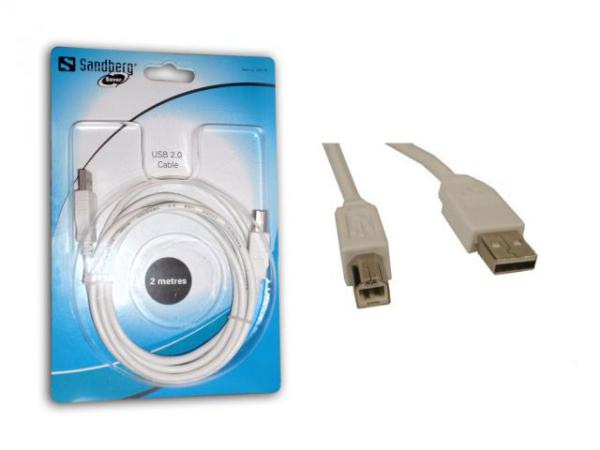 SANDBERG Saver USB 2.0 AB 2m Cable