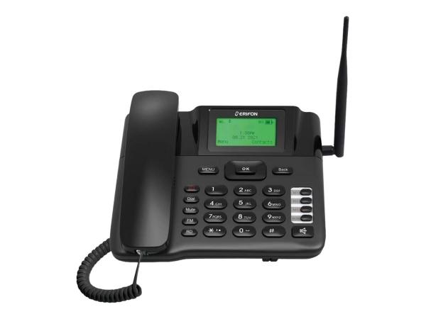 Erifon 4G Basic Desk GSM -pöytäpuhelin, musta