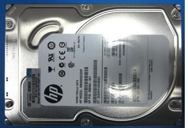 Hewlett Packard Enterprise 500GB non-hot-plug SATA hard disk drive - 7,200 RPM, 6Gb/sec transfer rate, 3.5-inch large form factor (LFF), Midline