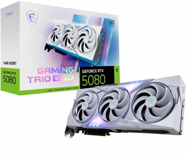 MSI VGA 16GB RTX5080 GAMING TRIO OC WHITE 16G 3xDP/HDMI GeForce RTX 5080 16G GAMING TRIO OC WHITE
