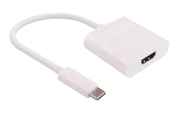 MicroConnect USB-C-HDMI-adapteri, 0,15 m, Valkoinen