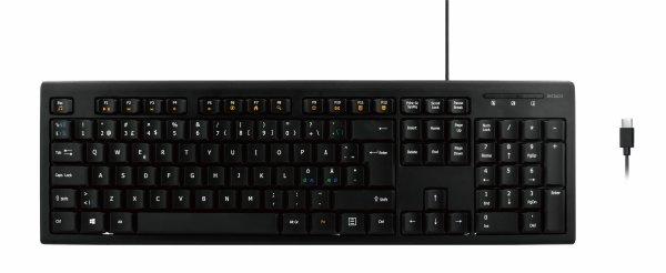 Deltaco Täysikokoiinen USB-C näppäimistö,USB-C 1.8m