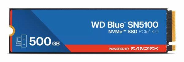 WD Blue SN5100 - SSD - 500 GB - sisäinen - M.2 2280 - PCIe 4.0 (NVMe)