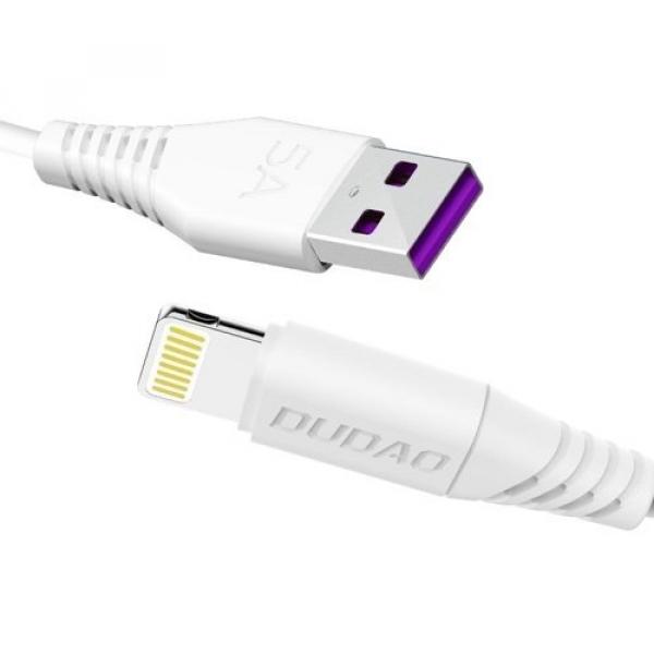 Dudao cable USB / Lightning 5A cable 1m white (L2L 1m white)