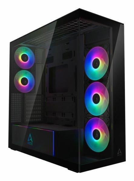 Arctic Xtender (Mirror Black) Midi Tower, E-ATX, 5x A-RGB Fans