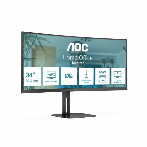 AOC 34"" CU34V5C/BK/23 | 3440x1440 | VA | Curved | 3years
