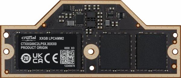 Crucial - LPDDR5X - moduuli - 32 Gt - LPCAMM2 - 3750 MHz - 1.05 V - non-ECC - musta