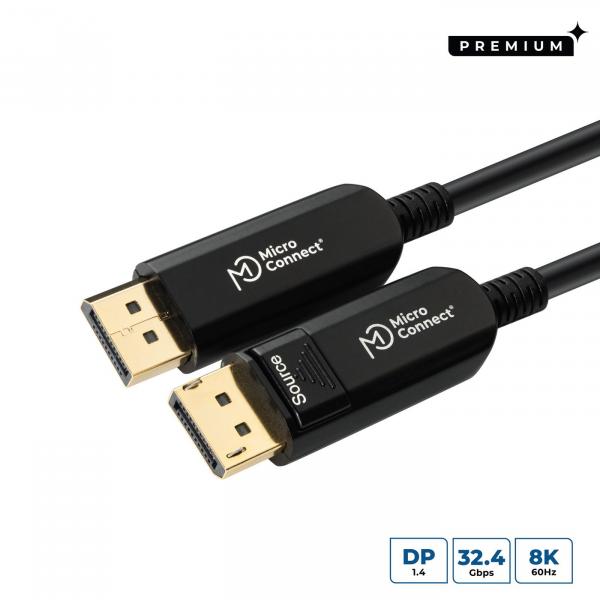 MicroConnect Premium Optinen Kuitu DisplayPort 1.4 Kaapeli, 10m