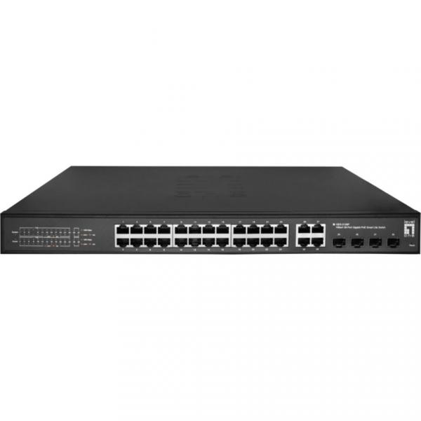 LevelOne Switch 24x GE GES-2128P 4xGSFP 19 380W 16xPoE+