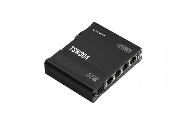 Teltonika Switch TSW304 4-Port Gigabit Industrial unmanaged Switch DIN RAIL