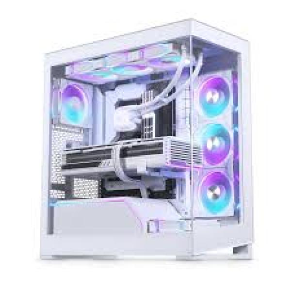 PHANTEKS NV-Serie NV5 MK2 ATX-Kotelo, Karkaistu lasi, DRGB - Matte Valkoinen + 3kpl M25 Gen2 PWM D-RGB Tuulettimia, Käänteinen tuuletin + 1x Normaali tuuletin - 120mm