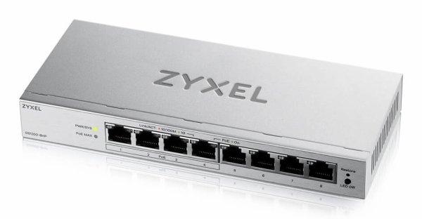 Zyxel GS1200-8HP v3, 8 Port Gigabit PoE+ webmanaged Desktop Switch, 4x PoE, 68 Watt