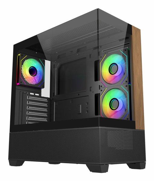Cooler Master Elite 690 Wood Tower ATX Sort