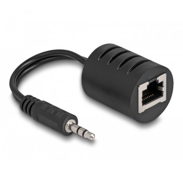 Delock Stereo Audio Extender RJ45 jack to 3.5 mm stereo jack male Cat.5 up to 50m set 2 pieces