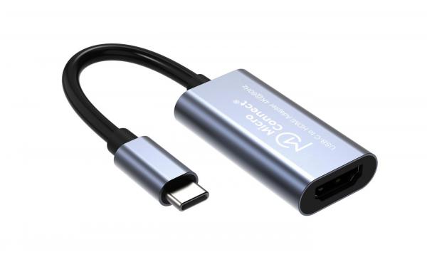 MicroConnect USB-C - HDMI-sovitin, ohut muotoilu, 4K60Hz, 0,15m, musta