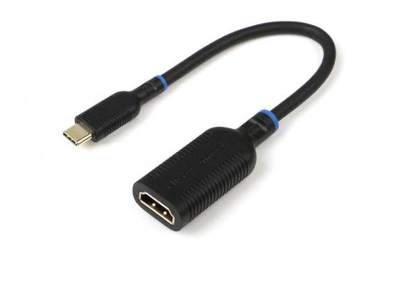 MicroConnect USB-C uros HDMI naaras adapteri, 0,2m, Musta