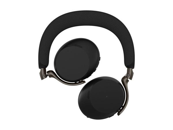 Jabra Evolve3 75 UC - Kuulokkeet + mikrofoni - korvien päällä - Bluetooth - langaton - aktiivinen melunpoisto - USB-A Bluetooth-sovittimen kautta - melua vaimentava - musta - sekä langaton latausalusta - UC-sertifioitu