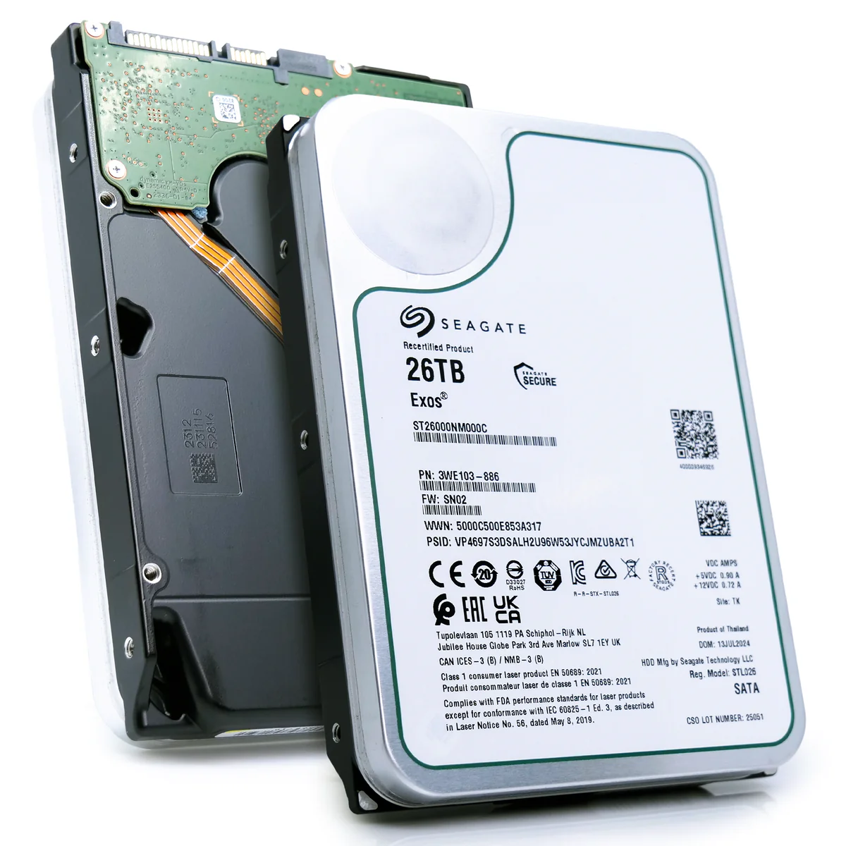 Seagate HD3.5" SATA3-Raid 26TB ST26000NM000C (Rec.) Recertified 12Month Warranty - Tehdaskunnostettu, 1 vuoden takuu