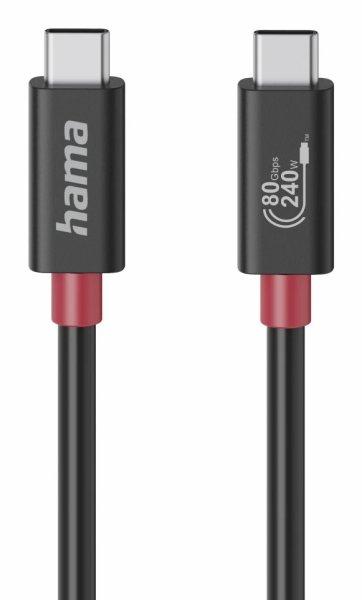 HAMA Cable USB-C USB 4.0 Gen4 80 Gbit/s 240W 1.0m Black