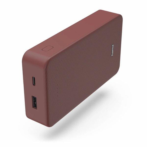HAMA Powerbank Colour 20 20000mAh USB-C+USB-A Red