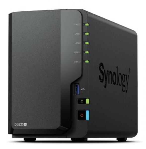 Synology DS225+ Desktop, 2-BAY Plus, QUAD CORE, 2,5GB RAM