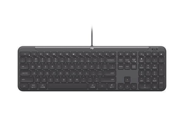 Logitech Signature Slim Wired K620 for Business - Näppäimistö - USB-C - QWERTY - Tanskalainen/Norjalainen/Ruotsalainen/Suomalainen - grafiitti