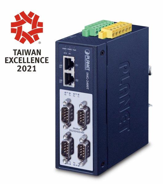 Planet IP40 Industrial 4-Port RS232/RS422/RS485 Modbus Gateway IMG-2400T, 10,100 Mbit/s, IEEE 802.3,IEEE 802.3u, 50 mm, 87 mm, 135 mm,