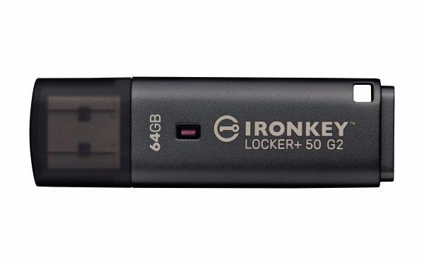 Kingston USB flash drive IronKey Locker Plus 50 G2 - USB 3.2 Gen 1 - 64 GB - black