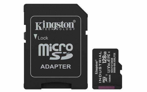 Kingston 128GB Industial C10 A1 Card + SD Adapter microSDXC