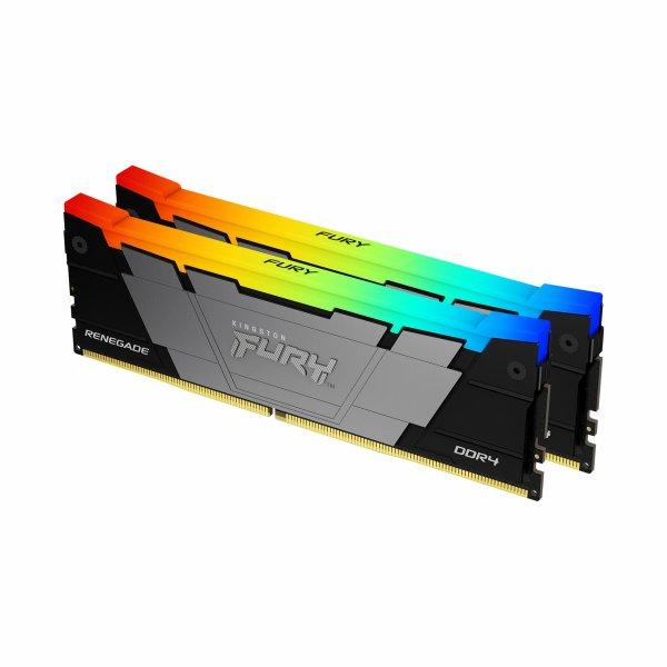 Kingston FURY Renegade RGB - DDR4 - pakkaus - 16 Gt 2 x 8 Gt - DIMM 288 nastaa - 4000 MT/s / PC4-32000 - CL19 - 1.2 V - puskuroimaton - non-ECC - musta