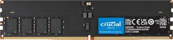 Crucial - DDR5 - moduuli - 32 Gt - DIMM 288 nastaa - 3200 MHz / PC5-51200 - CL52 - 1.1 V - kellotettu puskuriton - on-die ECC - musta