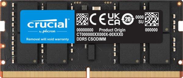 Crucial - DDR5 - moduuli - 24 Gt - 262-nastainen SO-DIMM - 3200 MHz / PC5-51200 - CL52 - 1.1 V - kellotettu - on-die ECC