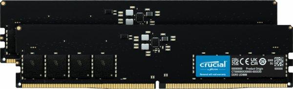 Crucial - DDR5 - pakkaus - 128 Gt 2 x 64 Gt - DIMM 288 nastaa - 2800 MHz / PC5-44800 - CL46 - 1.1 V - puskuroimaton - on-die ECC - musta