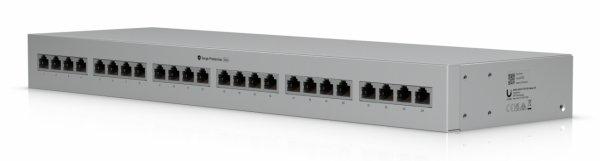 Ubiquiti Rack-mount indoor panel supports up to 10 GbE, PoE++, and 20kA surge discharge per port.