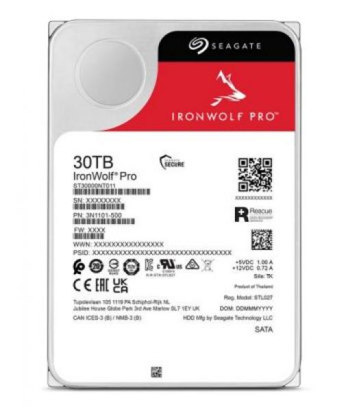Seagate IronWolf Pro ST30000NT011 - Kiintolevyasema - 30 Tt - sisäinen - 3.5 - SATA 6Gb/s - 7200 kierrosta/min - sekä 3 vuoden Seagate Rescue Data Recovery