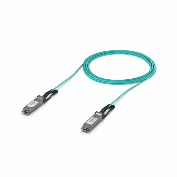 Ubiquiti Long-range QSFP28 direct attach cable with a 100 Gbps max data rate. 10M