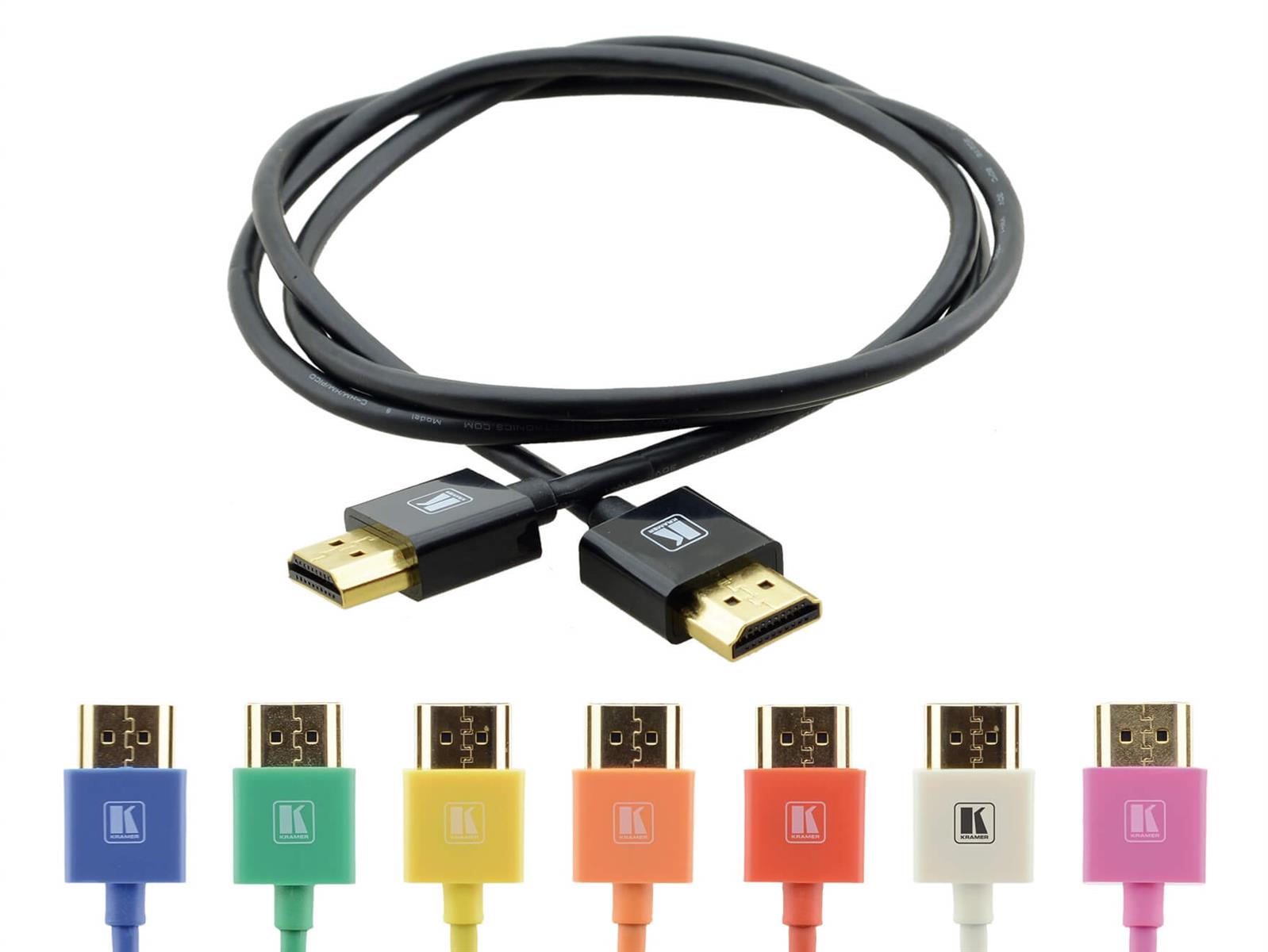 Kramer C-HM/HM/PICO Ultra-Slim High-Speed HDMI - HDMI Max 3840x2160 60Hz 444 Svart 0,6m