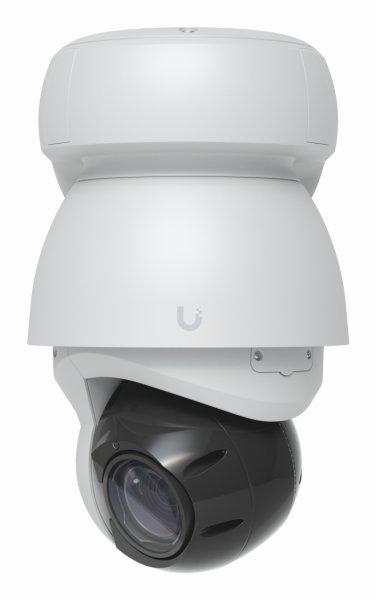 Ubiquiti Industrial-grade 4K PoE++ PTZ camera with enhanced AI capabilities, 22x optical zoom, and long-range adaptive IR LED night vision.
